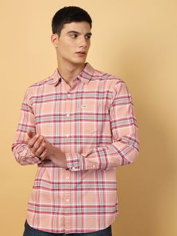 Wrangler - Mens Checks Pink Casual Shirt