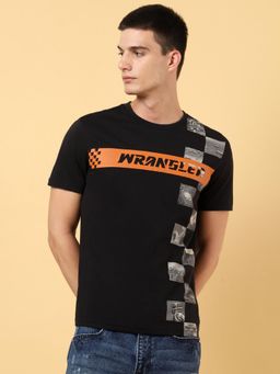 Wrangler - Mens Hd Print Black T-Shirt