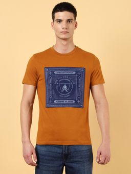 Wrangler - Mens Printed Brown T-Shirt