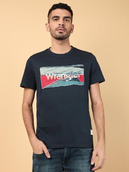 Wrangler - Mens Graphic Print Blue T-Shirt