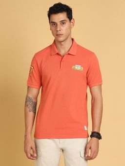 Wrangler - Mens Orange Polo T-Shirt