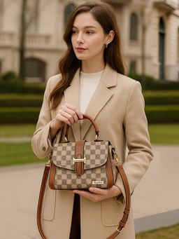 Angeline - Tan Casual Sling Bag with Detachable Strap
