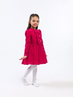 THE PONY & PEONY CO. - Magenta Velvet Bow Dress
