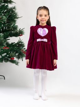 THE PONY & PEONY CO. - Purple Velvet Heart Dress