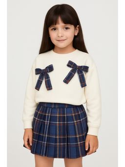 ZIP ZAP ZOOP - Girls Sweatshirt And Checked Pleated Skirt