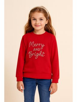 ZIP ZAP ZOOP - Kids Unisex Red Merry And Bright Winter Wear Sweatshirt