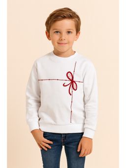 ZIP ZAP ZOOP - Kids Unisex White Gift Wrap Winter Wear Sweatshirt