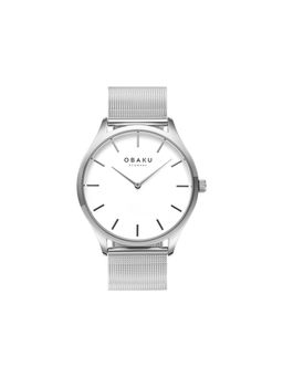 Obaku - Tang Steel Quartz White Round Dial Mens Watch - V260GXCIMC