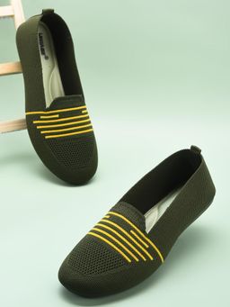 PRIAANSHA KIDS - Mesh Detailed Ballerinas - Olive