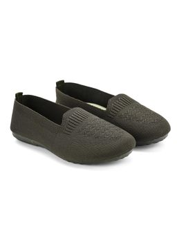PRIAANSHA KIDS - Mesh Detailed Ballerinas - Olive