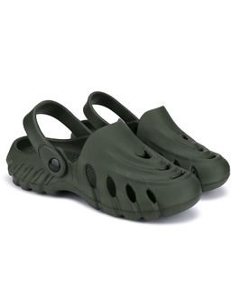 PRIAANSHA KIDS - Wave Designed Slingback Clogs- Green Olive