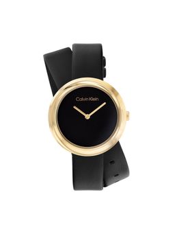 Calvin Klein - Twisted Bezel Quartz Black Round Dial Womens Watch - 25200095