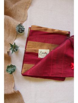 Eternity by Sakshi - Maroon - Sunehri Shaam Saree Without Blouse