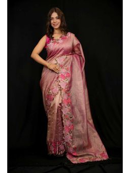 Isadora Life - Banarasi Crinkle Tissue Silk Saree with Unstitched Blouse