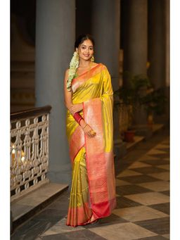 SUTRA CLOTHING - Handloom Multi-Colour Zari Banarasi Saree with Unstitched Blouse