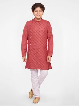 Jeetethnics - Boys Maroon Kurta Pyjama Set (Set of 2)