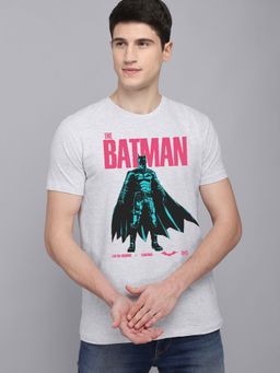 Free Authority - The Batman Round Neck Lt Grey Melange T-shirt For Men