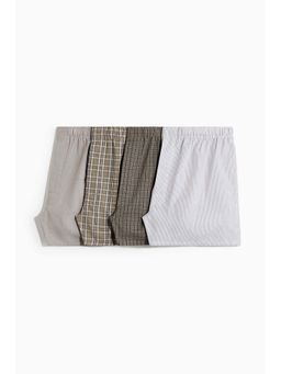 H&M - Men Multi-Color 4-Pack Woven Boxer Shorts