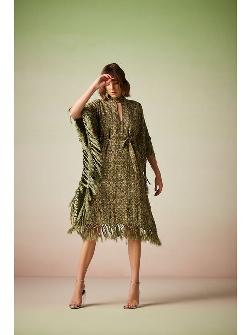 green emerald velvet dress Nuichan women's Kaftan dress. Olive green kimono batwing caftan dress