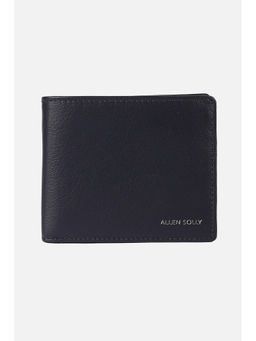 Allen Solly - Men Navy Blue Textured Genuine Leather Wallet