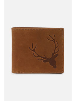 Allen Solly - Men Tan Graphic Print Genuine Leather Wallet