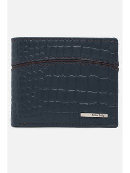 Allen Solly - Men Navy Textured Genuine Leather Wallet