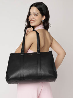 Fastrack - Black Powermode Laptop Tote Bag with Detachable Strap