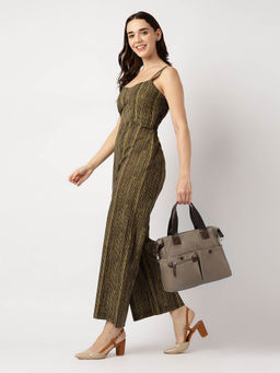 Fastrack - Brown Colorblock Nylon Handbag with Detachable Strap