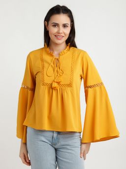 Zink London - Womens Mustard Solid Top