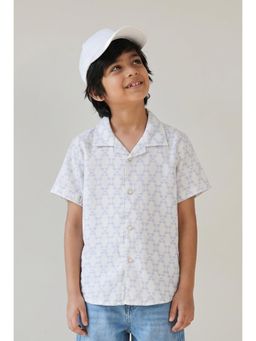 Tales & Stories - Boys White Printed Casual Shirt