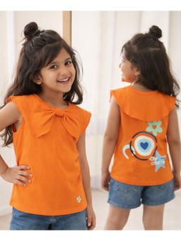 Tales & Stories - Girls Orange Sleeveless Top