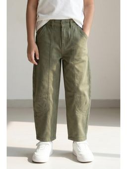 Tales & Stories - Boys Olive Barrel Fit Trouser