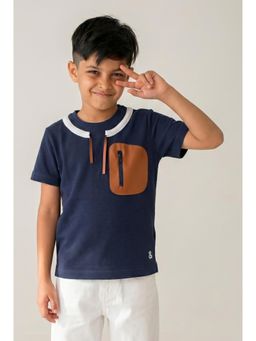 Tales & Stories - Boys Blue Loose Fit Casual T-Shirt