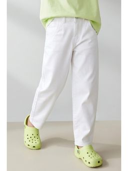 Tales & Stories - Girls White Slouchy Fit Jeans