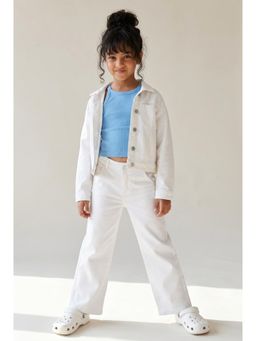 Tales & Stories - Girls White Flared Jeans