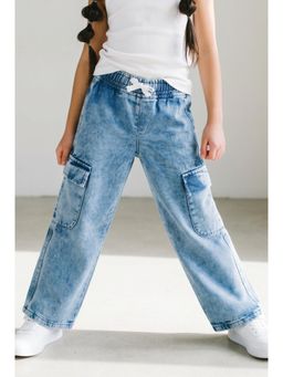 Tales & Stories - Girls Light Blue Cargo Pant