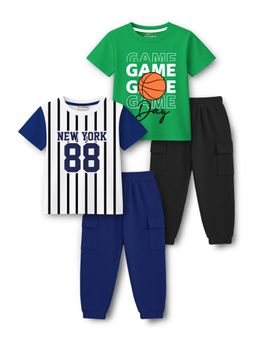 Trampoline - Boys Cotton Blend Knit Printed Co-Ord Set (Pack of 2)