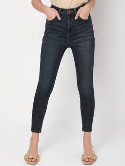 VERO MODA - Women Solid Casual Dark Blue Jeans