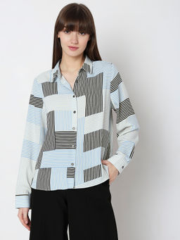 VERO MODA - Women Stripes Casual White Shirt
