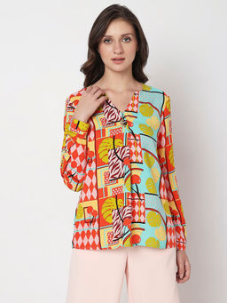 VERO MODA - Women Printed Casual Multi-Color Top