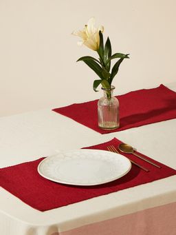 Fabindia - Red Prithi Cotton Woven Mat