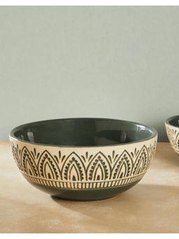 Fabindia - Green Leela Ceramic Serving Bowl Large