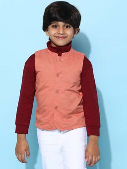 Tales & Stories - Boys Peach Quilted Waistcoat