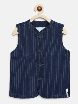 Tales & Stories - Boys Navy Blue Striped Waistcoat