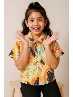 Tales & Stories - Girls Multicolor Floral Print Half Sleeve Shirt