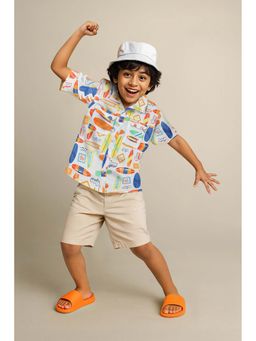 Tales & Stories - Boys Multicolor Printed Cotton Shirt