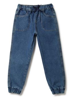 Tales & Stories - Girls Mid Blue Jogger Fit Denim Jeans