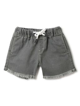Tales & Stories - Girls Solid Grey Denim Shorts
