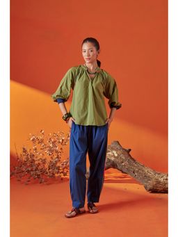 ROHO - Plush Green Solid Cotton Top