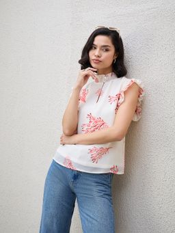 Kibo - Women Western Wear Off White Top